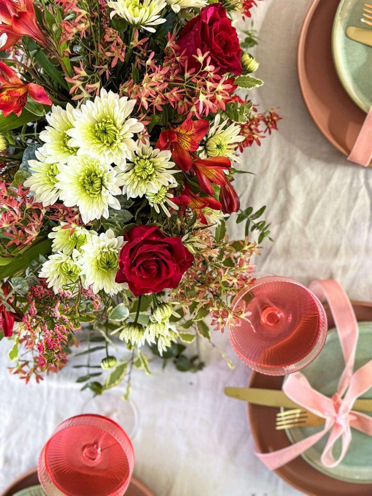 Christmas Dinner Table Floral Arrangements
