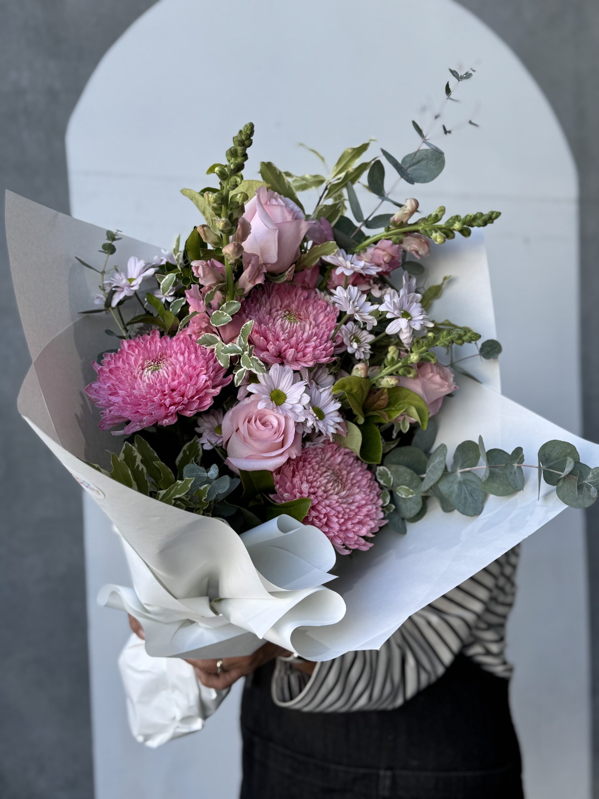 Baby pink flower delivery bouquet from Poco Posy